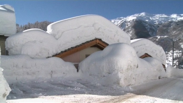 Talianska dedinka pod snehom