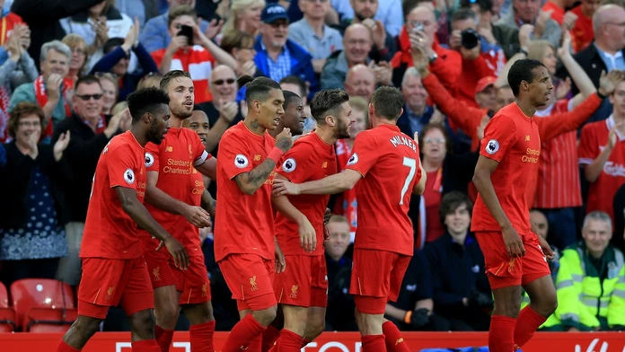 Radosť hráčov FC Liverpool..