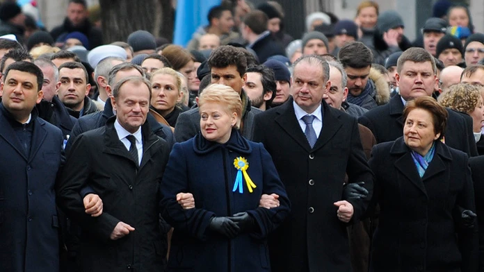 Prezident Andrej Kiska počas Pochodu dôstojnosti v Kyjeve.