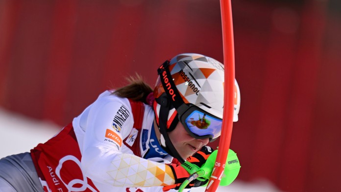 Slovenka Petra Vlhová počas 1. kola slalomu Svetového pohára alpských lyžiarok vo švédskom Are.