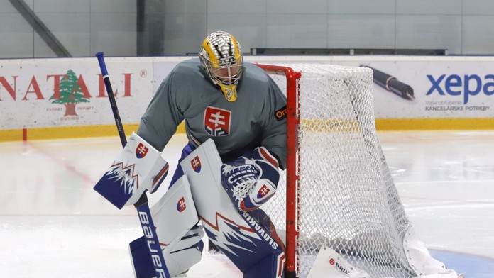 Tréning  slovenskej hokejovej reprezentácie do 20 rokov pred prípravou na juniorský svetový šampionát vo Švédsku.