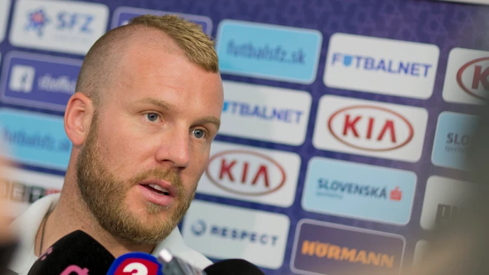 Adam Nemec na zraze pred kvalifikačným zápasom na EURO 2016 proti Macedónsku.