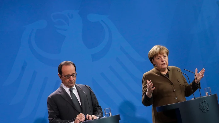 Angela Merkelová a Francois Hollande. 