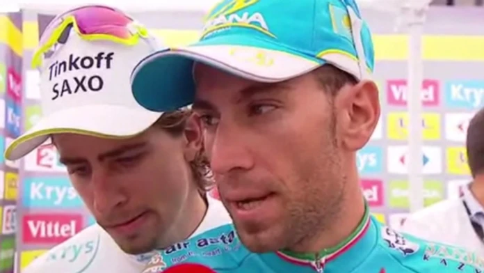 Peter Sagan a  Vincenzo Nibali.