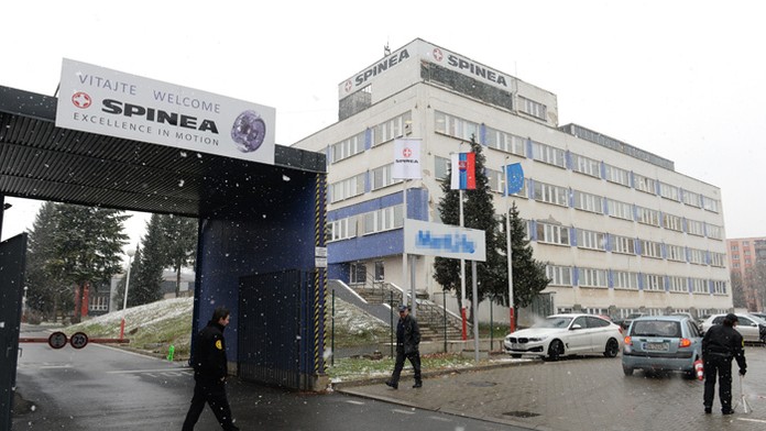 Vstup do spoločnosti SPINEA v Prešove.
