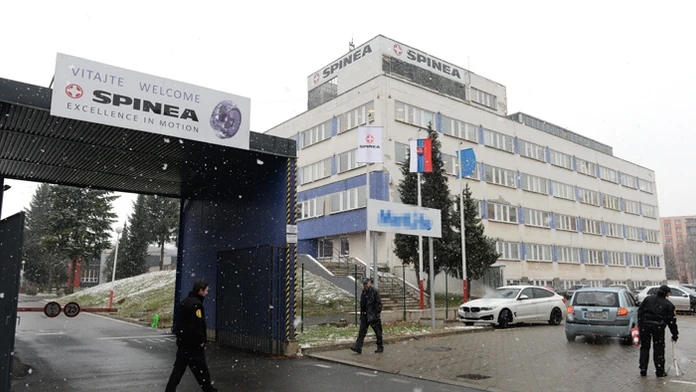 Vstup do spoločnosti SPINEA v Prešove.
