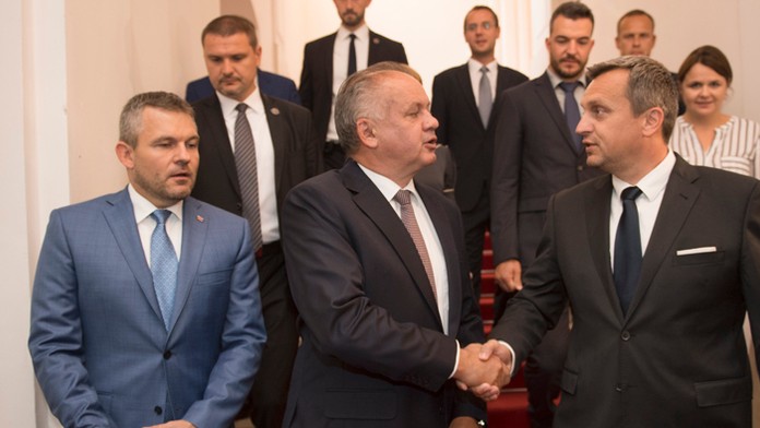 Traja najvyšší ústavní činitelia - Peter Pellegrini, Andrej Kiska a Andrej Danko.