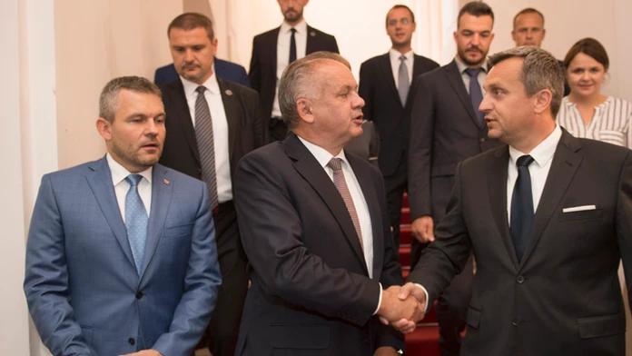 Traja najvyšší ústavní činitelia - Peter Pellegrini, Andrej Kiska a Andrej Danko.