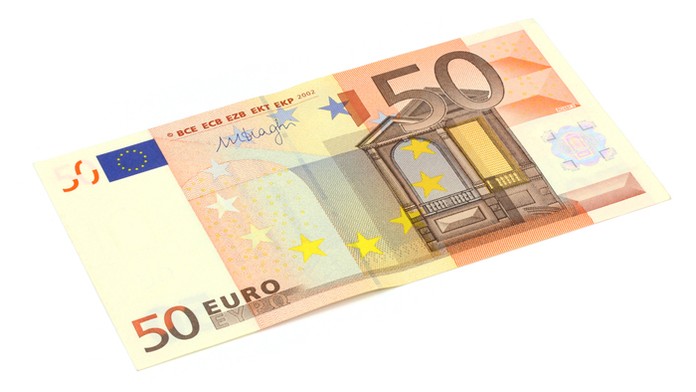 Stará 50-eurová bankovka.