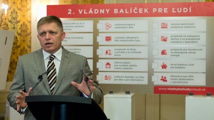 Premiér Robert Fico pri predstavovaní 2. balíčke pre ľudí.