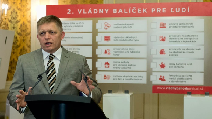 Premiér Robert Fico pri predstavovaní 2. balíčke pre ľudí.