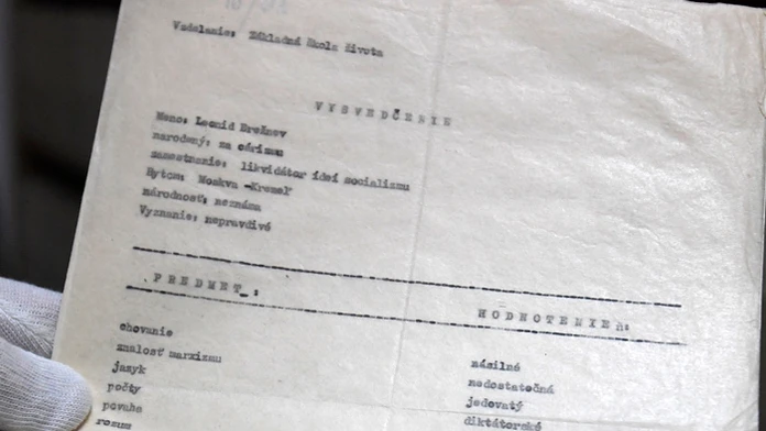Detail vysvedčenia pre Leonida Iľjiča Brežneva.
