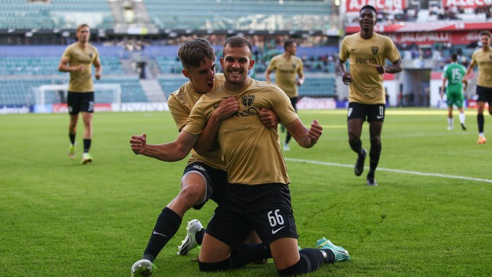 Futbalisti Žiliny Mário Sauer a Matúš Rusnák