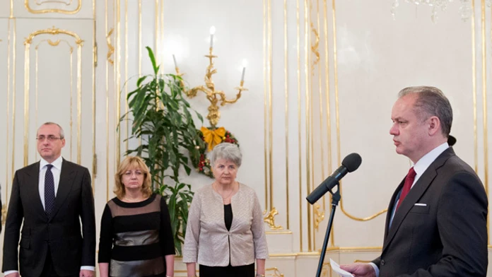 Prezident Andrej Kiska vymenoval sudcov za prítomnosti ministra Tomáš Boreca.