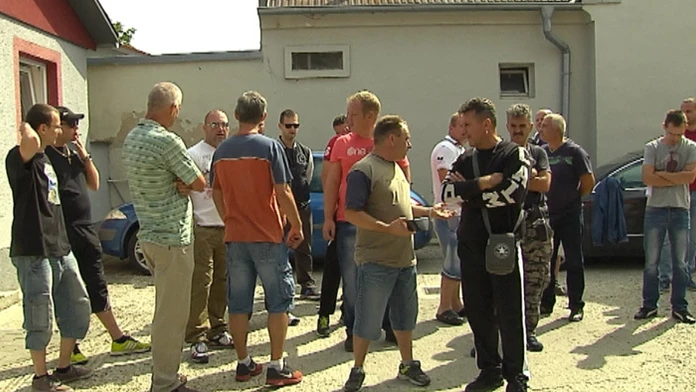 Protest kamionistov v Galante.