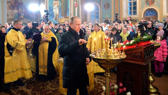 Ruský prezident Vladimír Putin počas novoročných osláv.