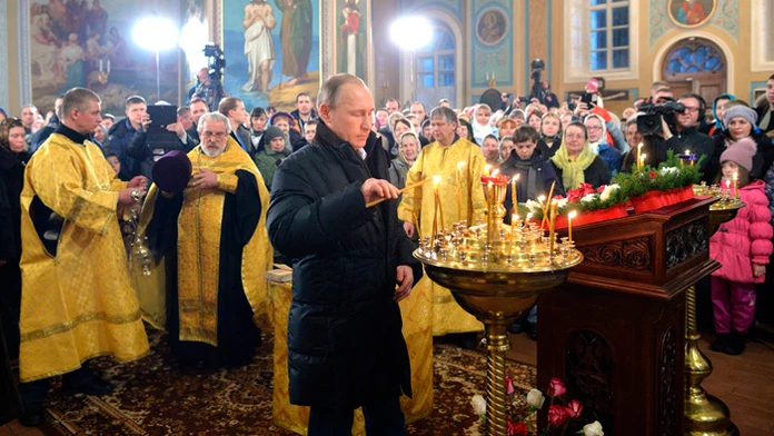 Ruský prezident Vladimír Putin počas novoročných osláv.