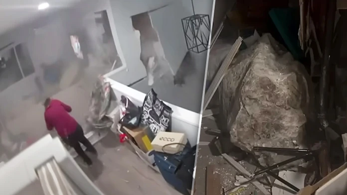 VIDEO: Do domu na Havaji vrazil obrovský balvan. Kamera zachytila, ako žena iba tesne unikla smrti