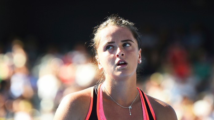 Tenistka Viktória Kužmová na turnaj na Novom Zélande.