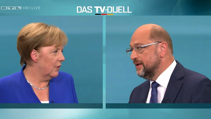 Angela Merkelová a Martin Schulz.
