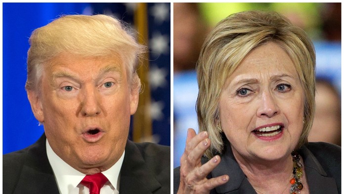 Donald Trump a Hillary Clinton.