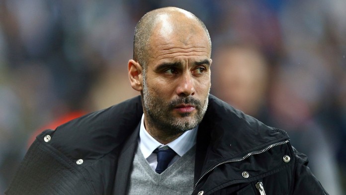 Pep Guardiola počas zápasu Man City - AS Monaco.