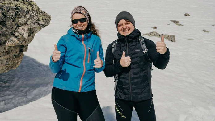 Lenka Rusnáková s Jánom Tribulom na horách.