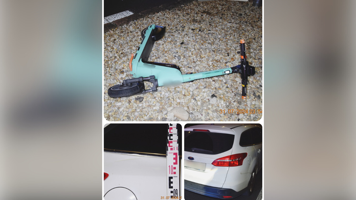 Opití jazdili na kolobežke dvaja. Stačil moment a narazili do auta