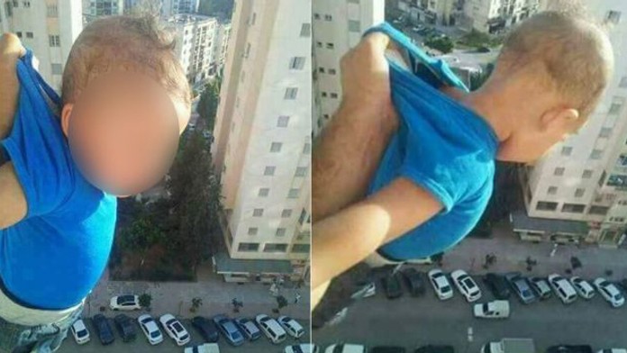 Dieťa viselo z balkóna z 15. poschodia. 