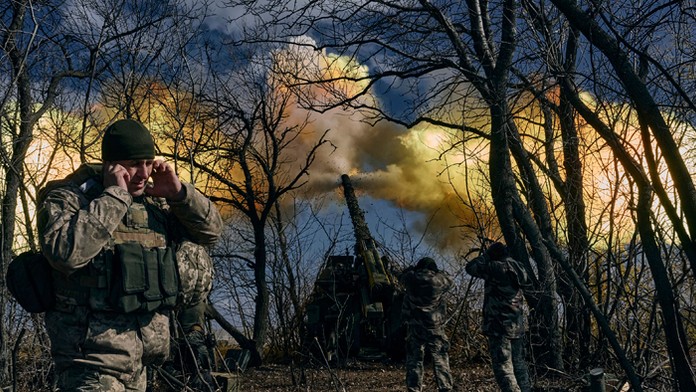 Vojaci bránia pozície pri Bachmute.