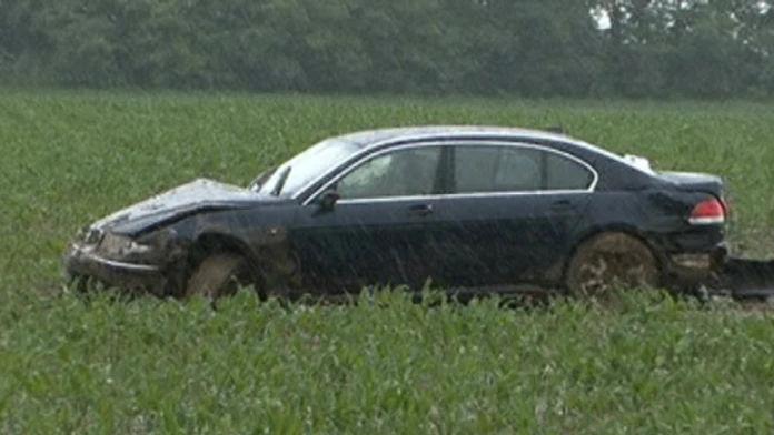 Havarované auto ministra Jána Richtera
