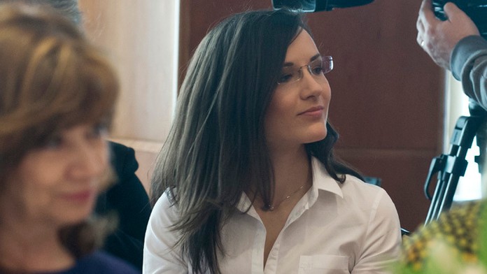 Reportérka Televíznych novín Barbora Demešová - nominovaná na Slovenku roka v kategórii Média a komunikácia.