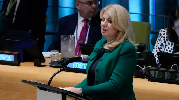 Prezidentka SR Zuzana Čaputová vystupuje na Fóre OSN.
