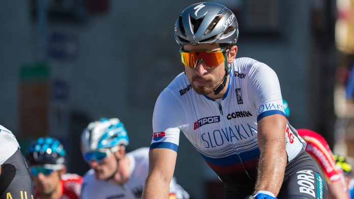Peter Sagan v pelotóne počas MS.