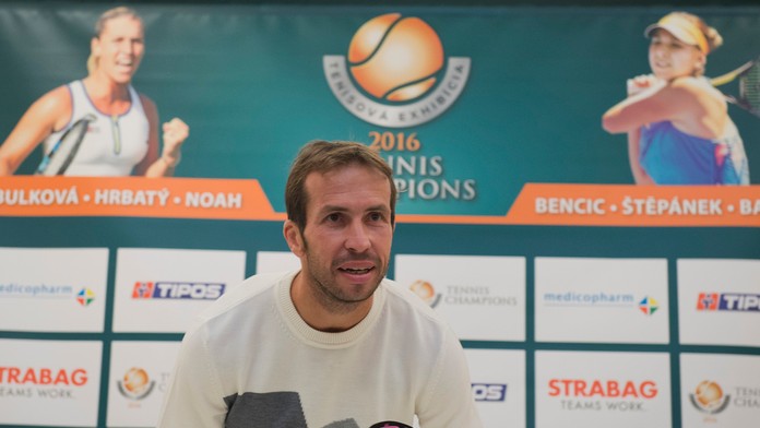 Český tenista Radek Štěpánek počas tlačovej konferencie k IX. ročníku tenisovej exhibície TENNIS CHAMPIONS.