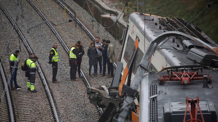 Vykoľajenie vlaku v Barcelone