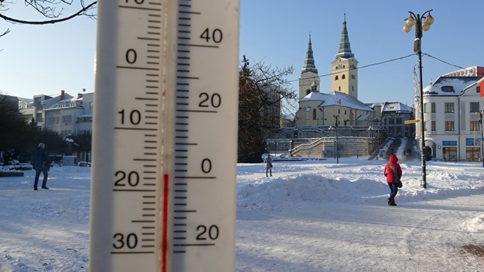 Teplomer na Hlinkovom námestí v Žiline.