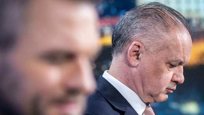 Adrej Kiska počas predvolebnej debaty na TV Markíza.