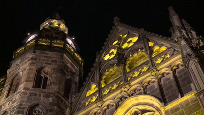 Osvetlený košický Dóm. sv. Alžbety