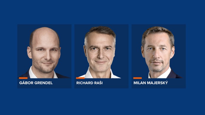 Gábor Grendel, Richard Raši a Milan Majerský.