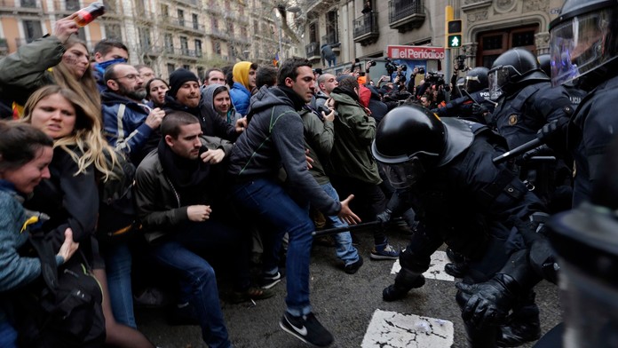 Násilné protesty v Katalánsku