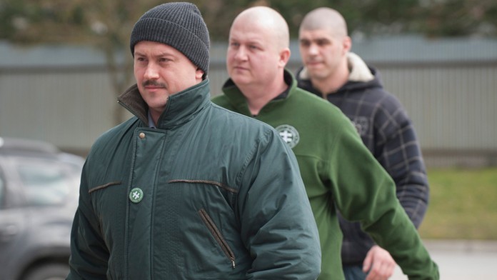 Predseda Ľudovej strany Naše Slovensko Marian Kotleba pred televíznou debatou v TV Markíza.