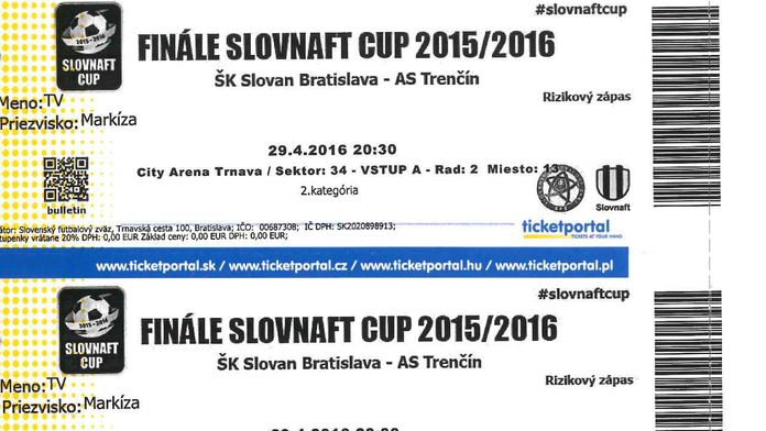 Lístky na finále Slovnaft Cupu