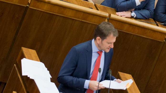 Igor Matovič počas odvolávania premiéra Roberta Fica.