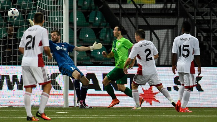 Zápas 2. predkola Ligy majstrov AS Trenčín - Ľubľana.