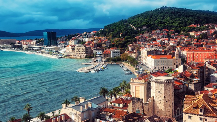 Pohľad na pláž v Splite.