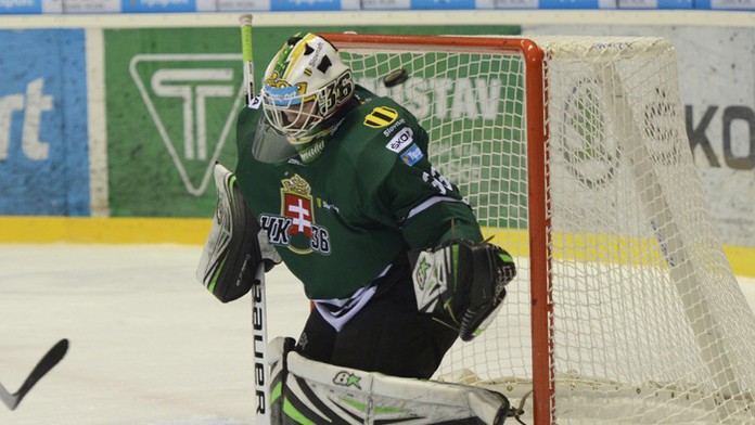 Na archívnej snímke brankár HK 36 Skalica Patrik Romančík.