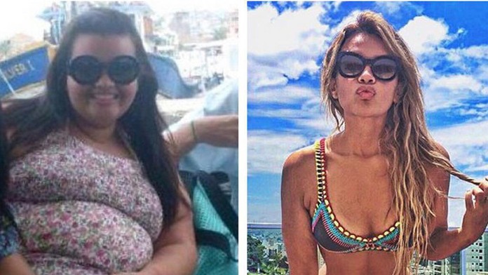 Thayne Pacheco Barboze pred a po schudnutí.
