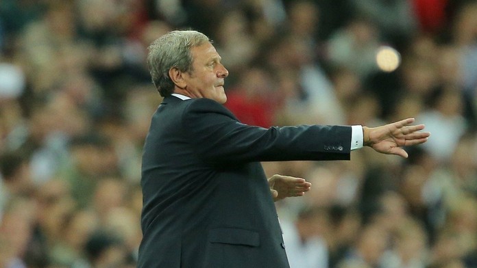 Tréner Ján Kozák počas zápasu Anglicko - Slovensko.