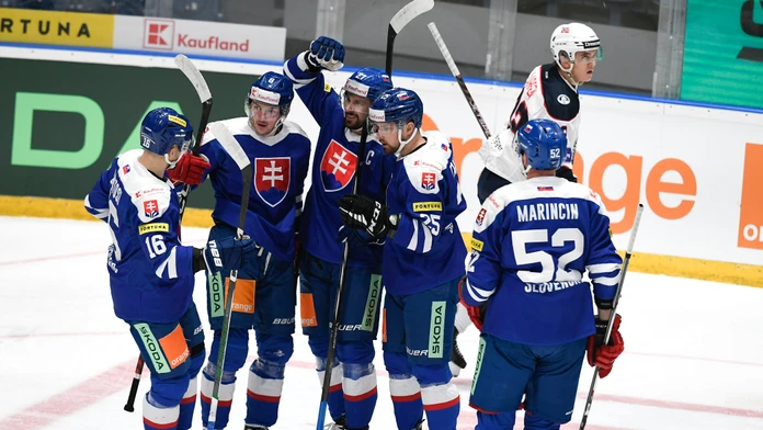 Radosť hokejistov Slovenska